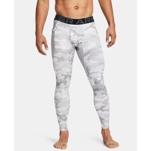 Under Armour Men's Cold Gear Camo Printed Legging White Grey MEDIUM 1381747-011